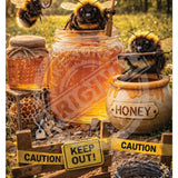 LIFE AFTER HUMANS - Bees Honey Mini Metal Sign 15cm x 20cm Metal Signs