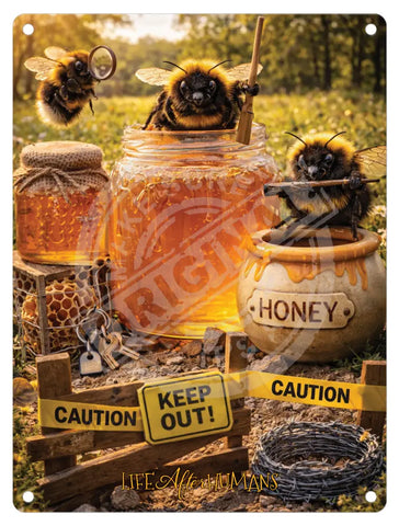 LIFE AFTER HUMANS - Bees Honey Fridge Magnet Metal Signs