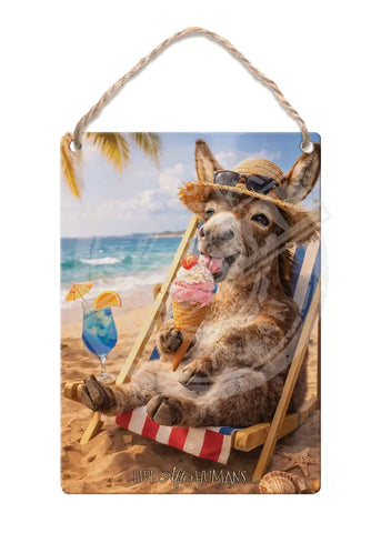 LIFE AFTER HUMANS - Donkey Fridge Magnet Metal Signs