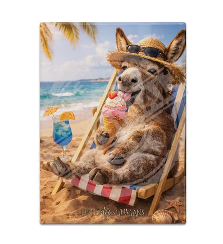 LIFE AFTER HUMANS - Donkey Fridge Magnet Metal Signs