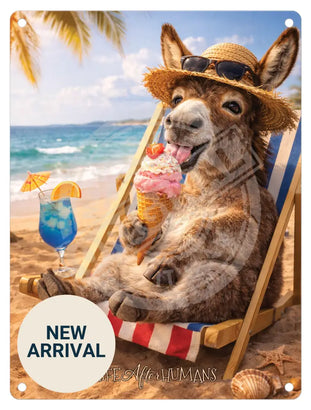 LIFE AFTER HUMANS - Donkey Mini Metal Sign 15cm x 20cm Metal Signs