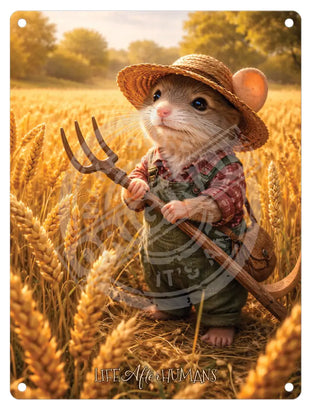 LIFE AFTER HUMANS - Fieldmouse Mini Metal Sign 15cm x 20cm Metal Signs