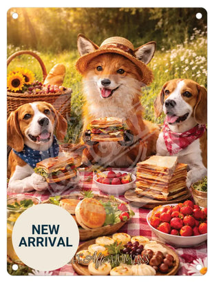 LIFE AFTER HUMANS - Fox Beagles Mini Metal Sign 15cm x 20cm Metal Signs