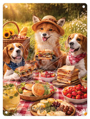 LIFE AFTER HUMANS - Fox Beagles Mini Metal Sign 15cm x 20cm Metal Signs