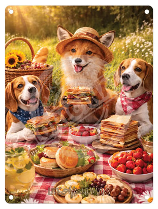 LIFE AFTER HUMANS - Fox Beagles Mini Metal Sign 15cm x 20cm Metal Signs