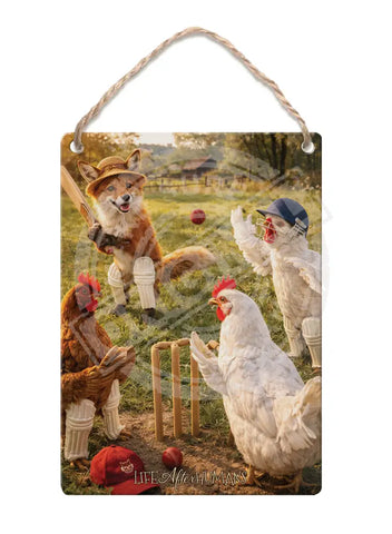LIFE AFTER HUMANS - Fox Chickens Fridge Magnet Metal Signs