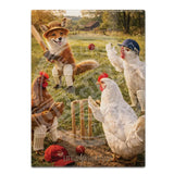 LIFE AFTER HUMANS - Fox Chickens Fridge Magnet Metal Signs