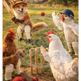 LIFE AFTER HUMANS - Fox Chickens Mini Metal Sign 15cm x 20cm Metal Signs