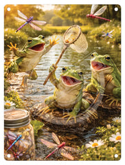 LIFE AFTER HUMANS - Frogs Dragonflies Mini Metal Sign 15cm x 20cm Metal Signs