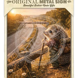 LIFE AFTER HUMANS - Hedgehog Motorway Metal Signs