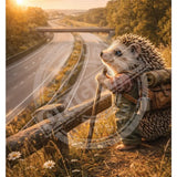 LIFE AFTER HUMANS - Hedgehog Motorway Mini Metal Sign 15cm x 20cm Metal Signs