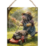 LIFE AFTER HUMANS - Mole Mowing Dangler Metal Signs