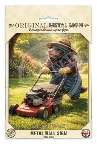 LIFE AFTER HUMANS - Mole Mowing Fridge Magnet Metal Signs