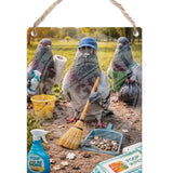 LIFE AFTER HUMANS - Pigeons Dangler Metal Signs