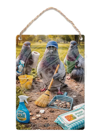 LIFE AFTER HUMANS - Pigeons Fridge Magnet Metal Signs