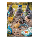 LIFE AFTER HUMANS - Pigeons Fridge Magnet Metal Signs