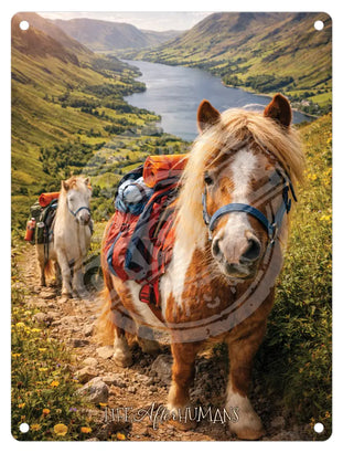 LIFE AFTER HUMANS - Pony Trekking Mini Metal Sign 15cm x 20cm Metal Signs