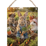 LIFE AFTER HUMANS - Rabbits Carrots Dangler Metal Signs