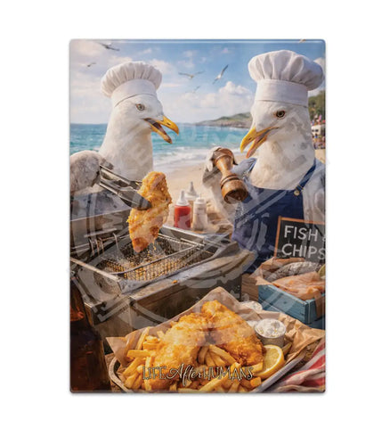 LIFE AFTER HUMANS - Seagulls Fridge Magnet Metal Signs