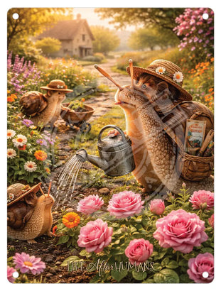 LIFE AFTER HUMANS - Snails Mini Metal Sign 15cm x 20cm Metal Signs