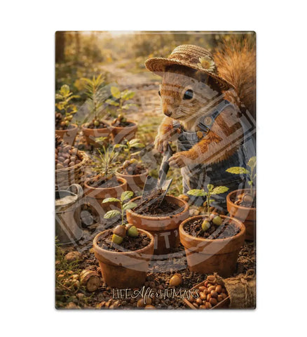 LIFE AFTER HUMANS - Squirrel Fridge Magnet Metal Signs