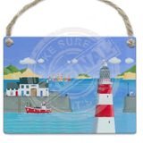 Lighthouse Harbour - Martin Wiscombe Dangler Metal Signs