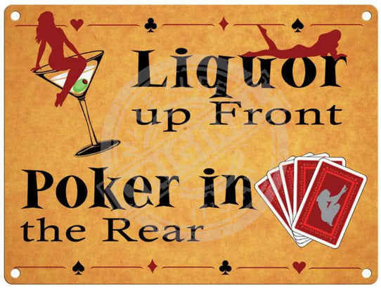 Liquor Up Front Metal Signs