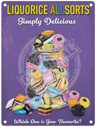 Liquorice Allsorts Mini Metal Sign 15cm x 20cm Metal Signs