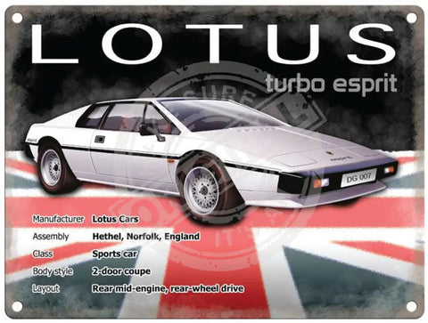 Lotus Esprit Turbo Metal Signs