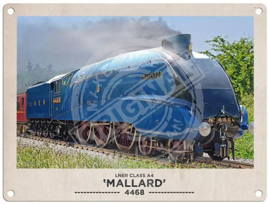 Mallard Steam Locomotive Mini Metal Sign 15Cm X 20Cm Signs