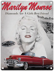 Marilyn Monroe Diamonds Are Girls Best Friend Metal Signs