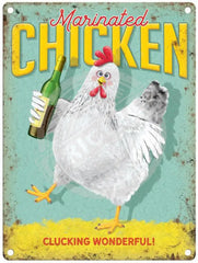 Marinated Chicken Metal Signs