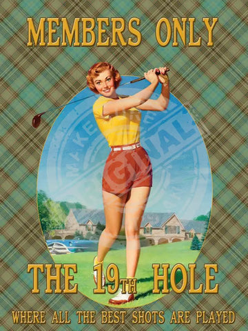 Members Only - Golf 19Th Metal Signs