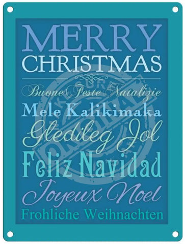 Merry Christmas Various Languages Metal Signs