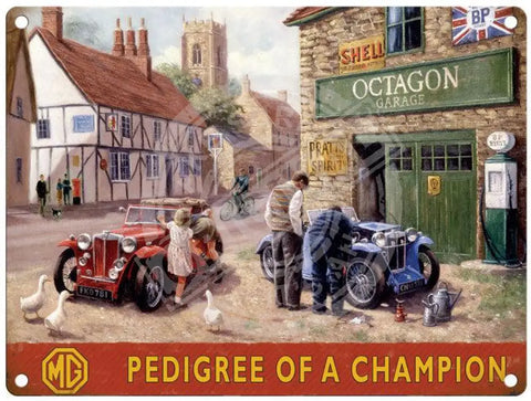 MG Pedigree Of A Champion metal sign