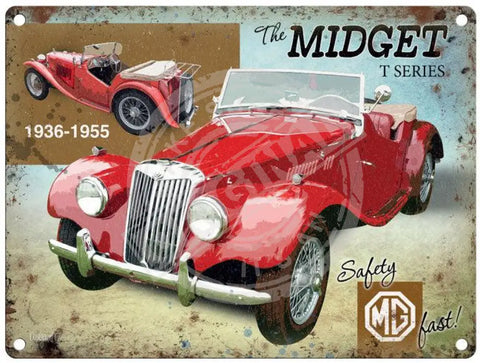 MG The Midget T Series metal sign