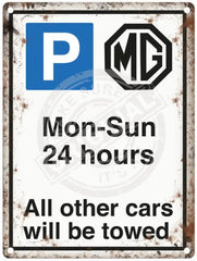 MGB Parking metal sign