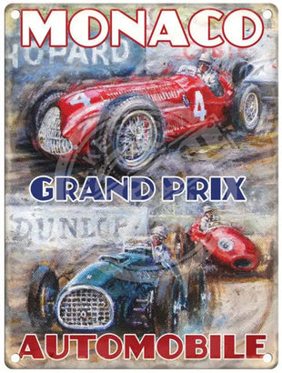 Monaco Grand Prix Automobile metal sign