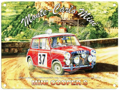 Monte Carlo Mini Cooper S metal sign