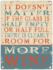 More Wine metal sign