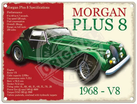 Morgan Plus 8 1968 metal sign