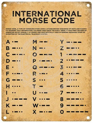 International Morse Code metal sign