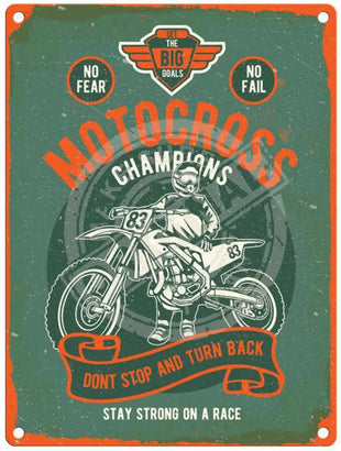 Motocross Champions metal sign