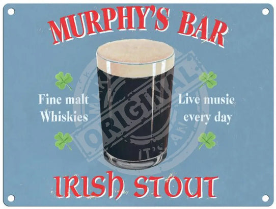 Murphy's Bar Irish Stout metal sign