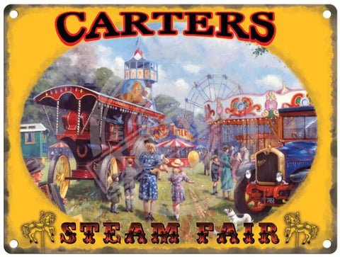 Carters Steam fair Music Man metal sign