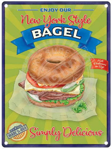New York Style Bagel metal sign