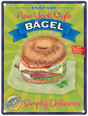 New York Style Bagel metal sign