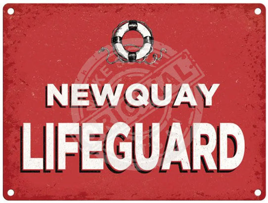 Newquay Lifeguard metal sign