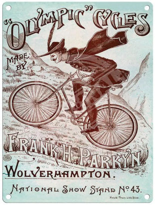 Frank Parkyn Olympic Cycles metal sign