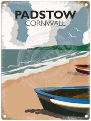 Padstow Cornwall metal sign